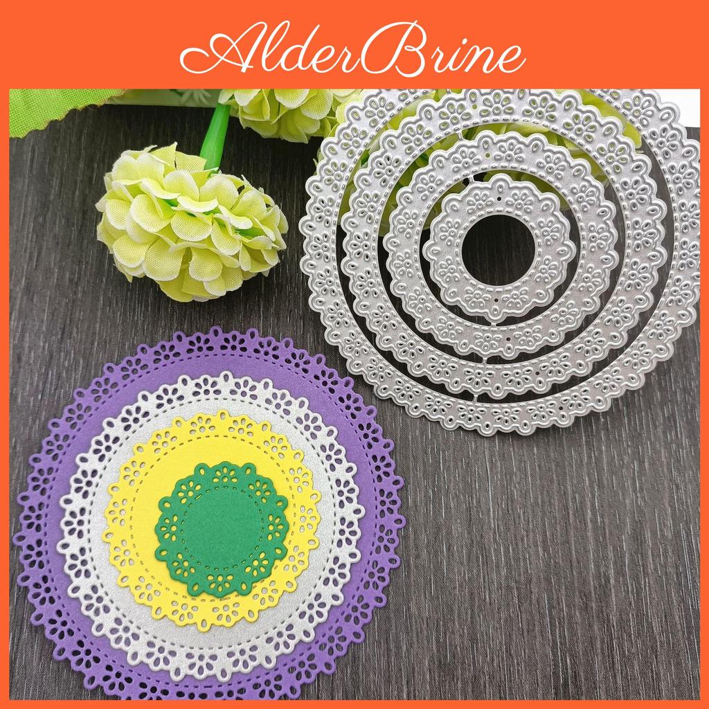 Lace Curves Border Card Round Metal Cutting Dies For Diy Scrapbook Cutting Die Paper Cards Embossed Decorative Craft Die Cut