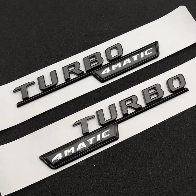 

2pcs Car Letters Fender Trim Badge Turbo 4matic Plus Emblem Sticker Mercedes A45 Cla45 Amg C117 Gla45 Gle53 X247 Accessories HOT