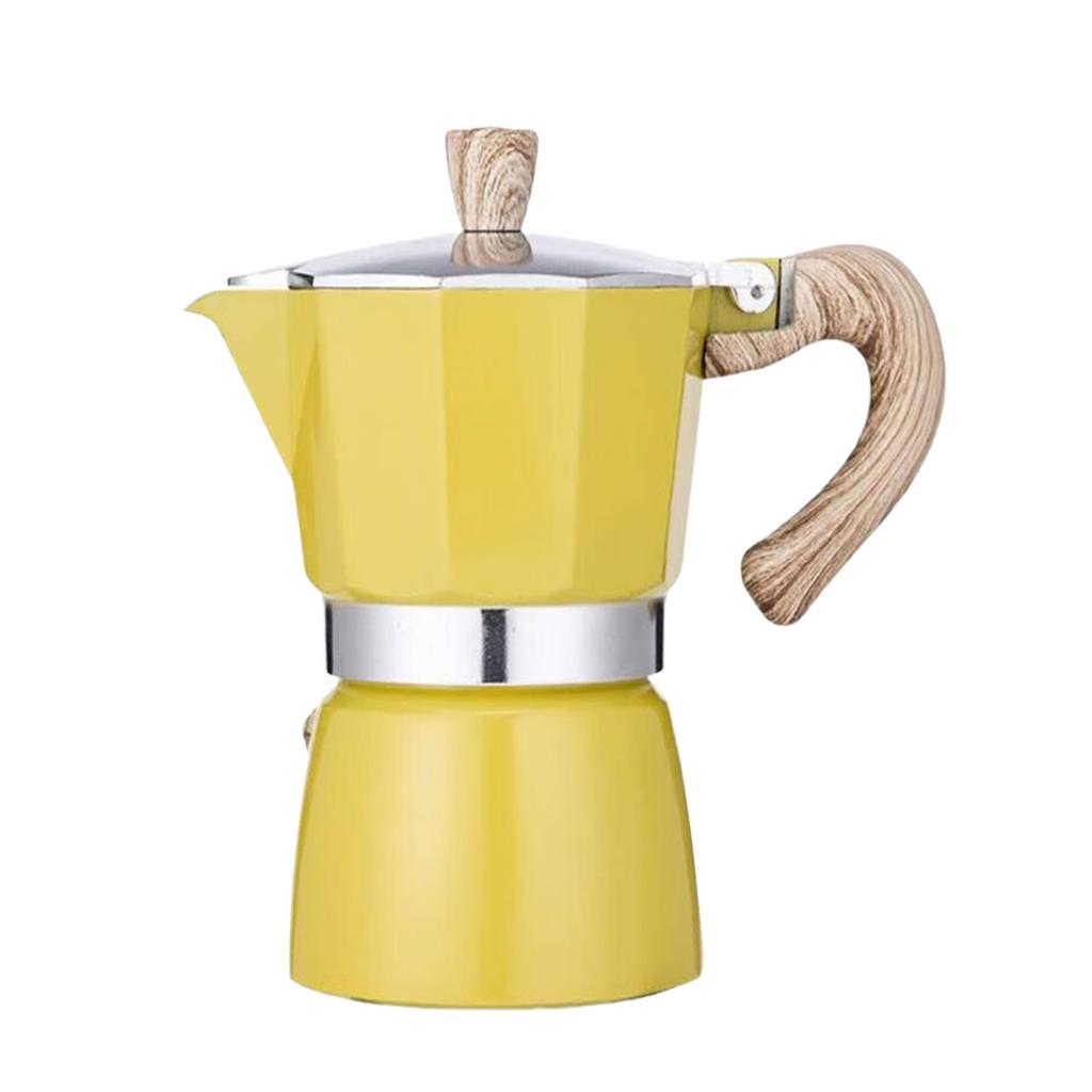 3/6 Cup Espresso Maker Stovetop Coffee Maker 150/300ml Coffee Brewer with Heat Resistant Handle & Knob Coffee Pot