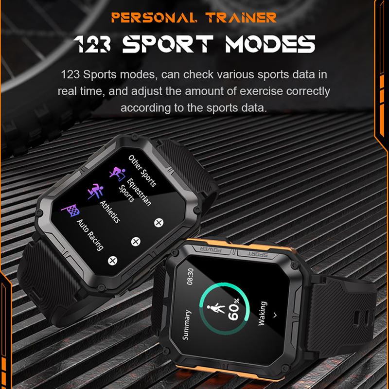 Military Smart Watch Men Waterproof Ip68 Bt Call Fitness Tracker 123 Sports Intelligent Wirst Smartwatch For Android Phone