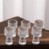 6pcs Sets Spirits Cup Transparent Small Wine Glass Exquisite Striped Wine Glass Baijiu Cup Household Drinking Cup Bar Drinkware