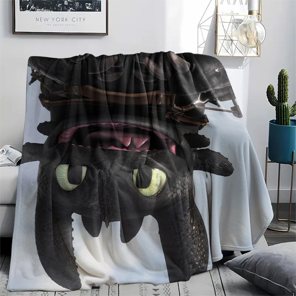 Coperta Stile Oscuro Senza Denti, Coperta Accogliente per Fan di Dragon Trainer, Regalo Perfetto.chl