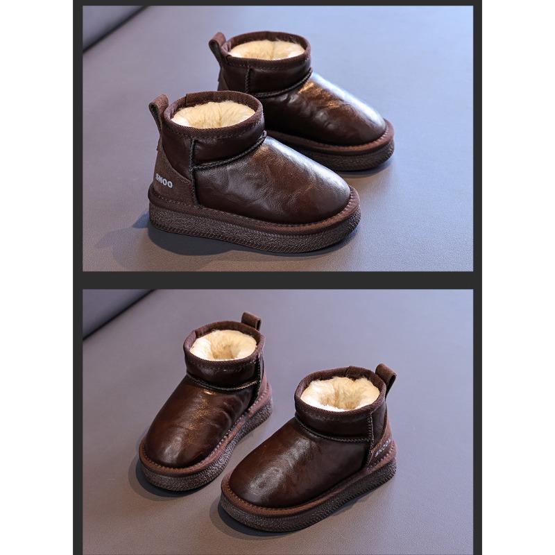 Kids Warm Fleece Lined Ankle Snow Boots Non Slip Winter Footwear For Boys And Girls