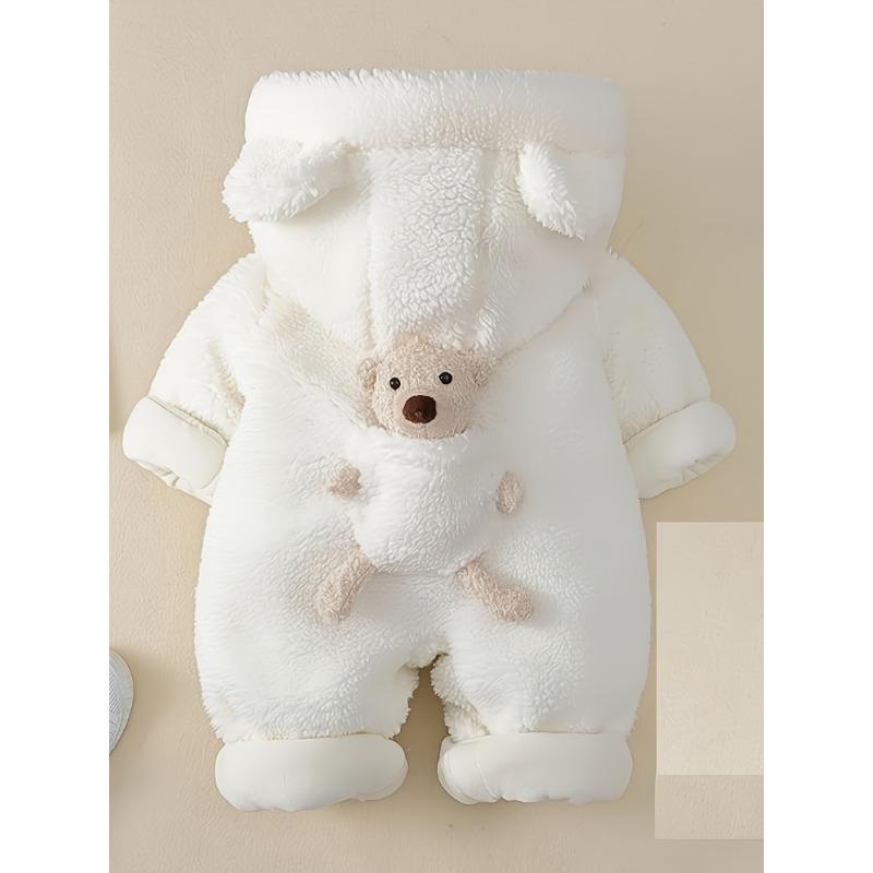 [Warmer Jumpsuit] Warmer Jumpsuit mit Kapuze, Baby Winterkleidung | Neugeborenes Baby Bär Dekor, Babykleidung für Jungen und Mädchen