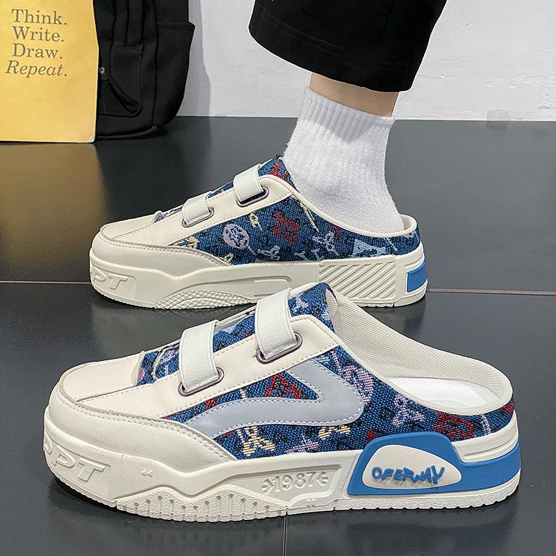 

Fashion Fashion Platform Bag Head Mens Half Slippers 2025 Summer New Korean Version Mesh Shoes Soft Sole Comfortable Casual Shoes Men 39