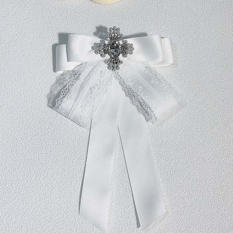 Fabric Lace Bowknot Brooches For Women   Corsage Shirt Collar Pin Luxulry Jewelry Accessories