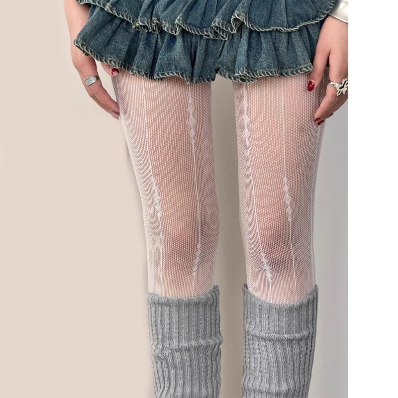 Mesh Fishnet Stockings Tights High Waist Pantyhose Thigh High Stockings Fishnets Tights Patterned Pantyhose for Womens