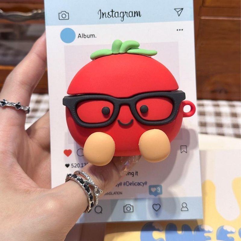 

Tomato for Oppoencoair4pro Earphone Case Oppoencofree4 Protective Case AIR2 Niche Style R3pro Silicone Drop-Resistant X3 Soft Case Air3i Men and Women OPPO Enco R4 Glasses small tomato [single shell]]