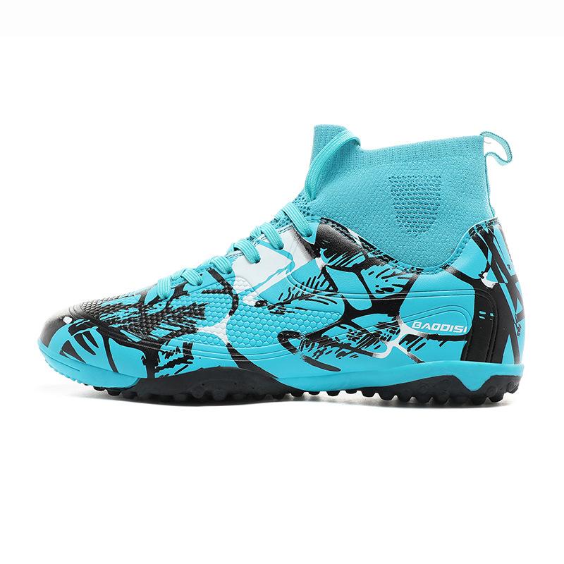 High-Top Football Shoes Tf Broken Nails Artificial Turf Ag Nails Leather Feet Boys And Girls Children And Adolescents Students Training Shoes