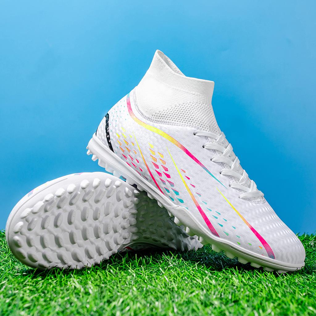 Men's Soccer Shoes TF/FG Non-Slip Turf Soccer Cleats Fashion Shoes Comfortable High Top Sneakers High Quality Football Boots 45