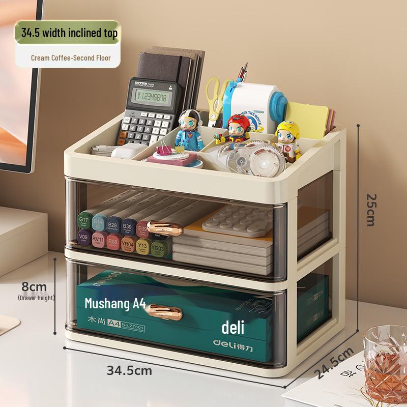 Transparent Multi-Layer Drawer Organizer for Office Desk Supplies