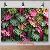 2D Colorful Monstera Plant Wall Backdrop Photography Background Banner