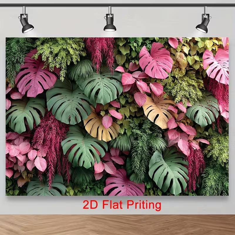 2D Colorful Monstera Plant Wall Backdrop Photography Background Banner