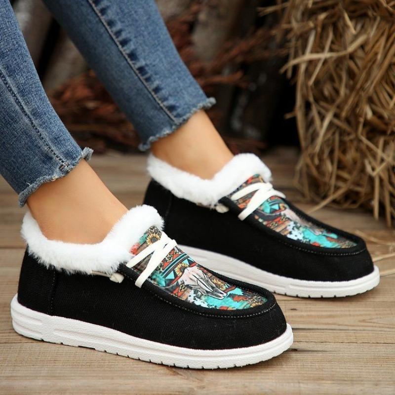 Plus-size Cotton Shoes: New Large-size Round-toe Thick-soled Fleece Shoes for Autumn/winter 2025