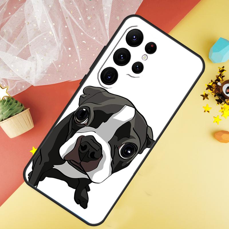 Boston Terrier Dog Case For Samsung Galaxy S23 Ultra S24 S22 S20 S21 FE Note 10 20 Ultra S8 S9 S10 Plus Cover