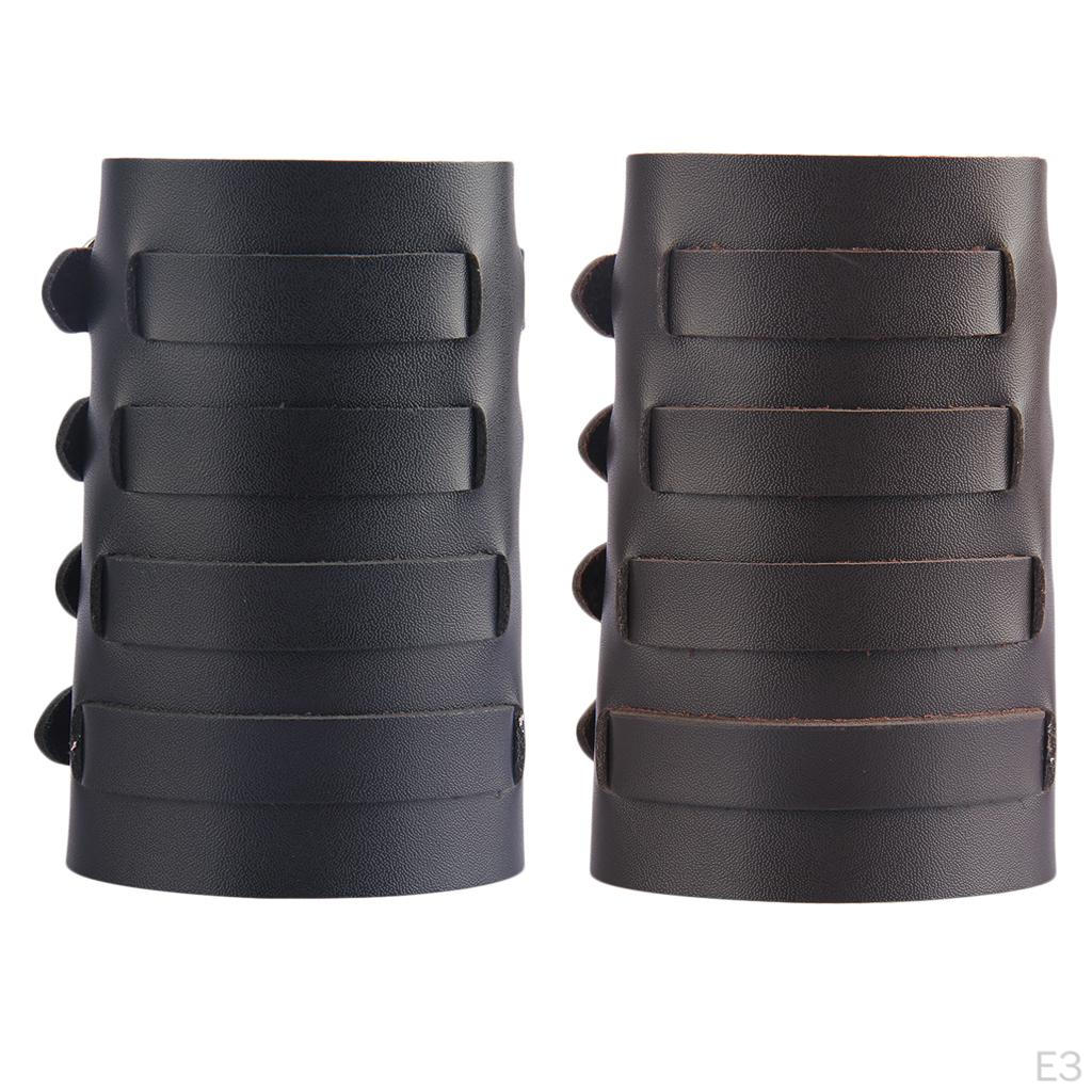 Wide Arm Guard for Bow Hunting, PU Leather Hand Adjustable Protective Gear Practice Target -