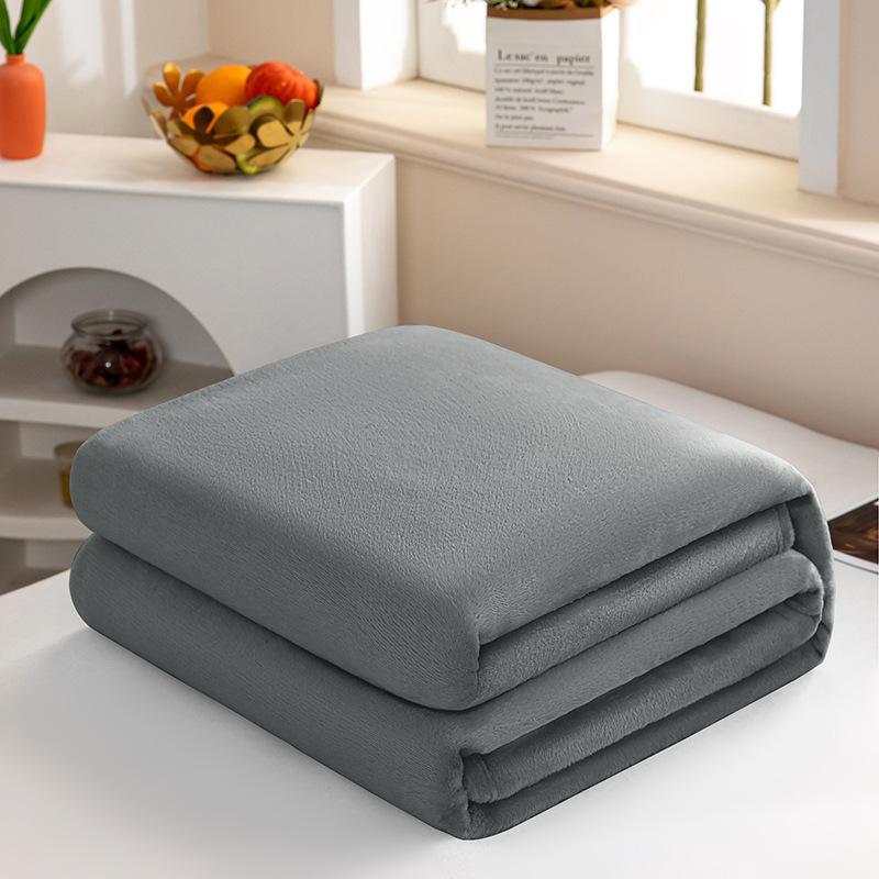 Solid-Color Flannel Blankets, Sofa Throws, Coral Fleece, Warm Bed Sheets, Nap Blankets