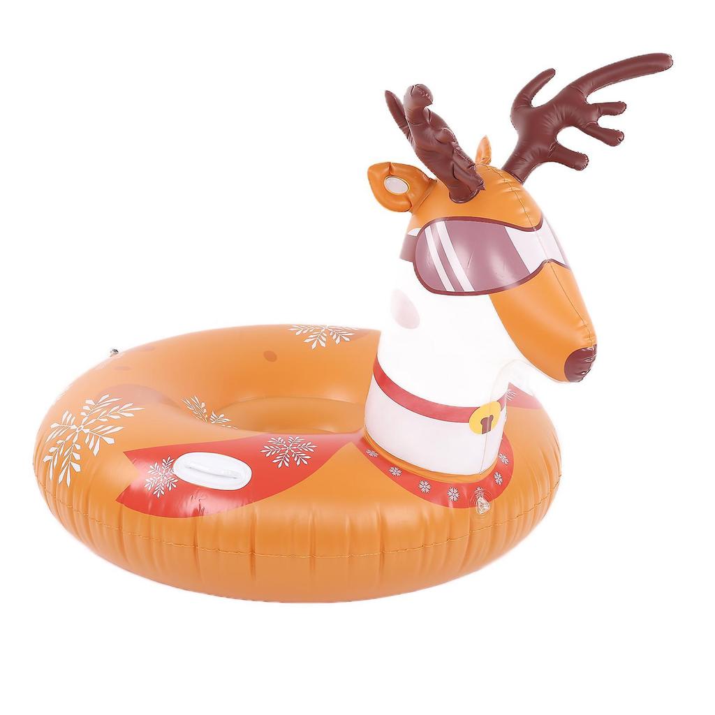 Round Sled PVC Round Wear Resistant Multifunctional Christmas Theme Snow Sled