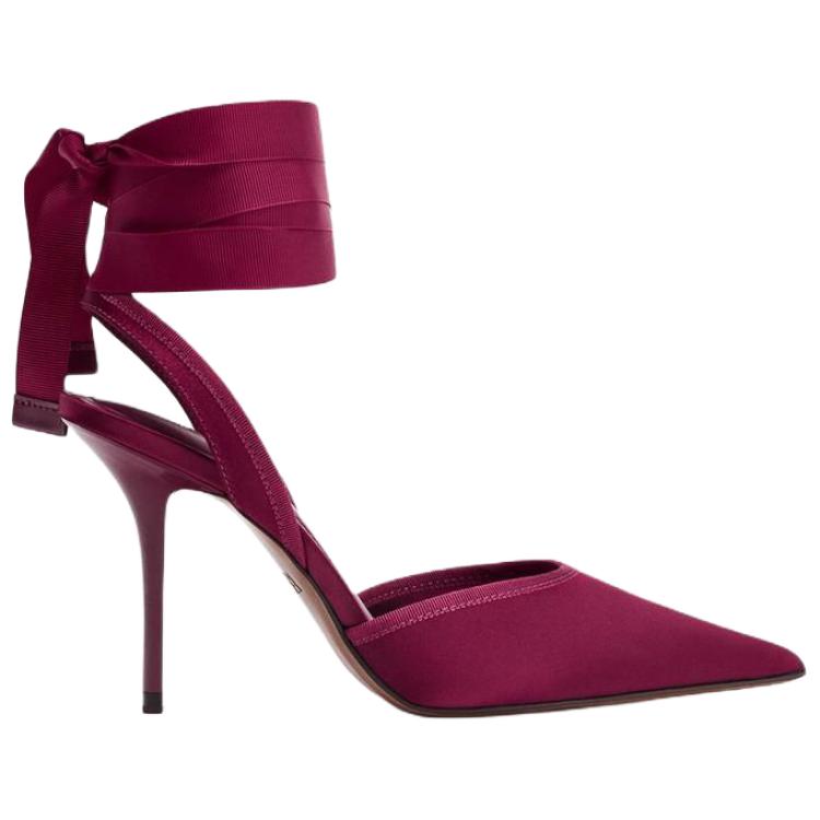 Zara Fashionable Minimalist Stiletto Heels 10Cm Women Heels Magenta 2206610060