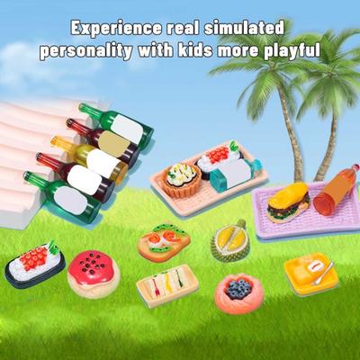 Mini Food Drinks Ornaments Resin Miniature Food Toys Realistic Simulation Food Drinks for Dollhouse Kitchen Accessories DIY Crafts