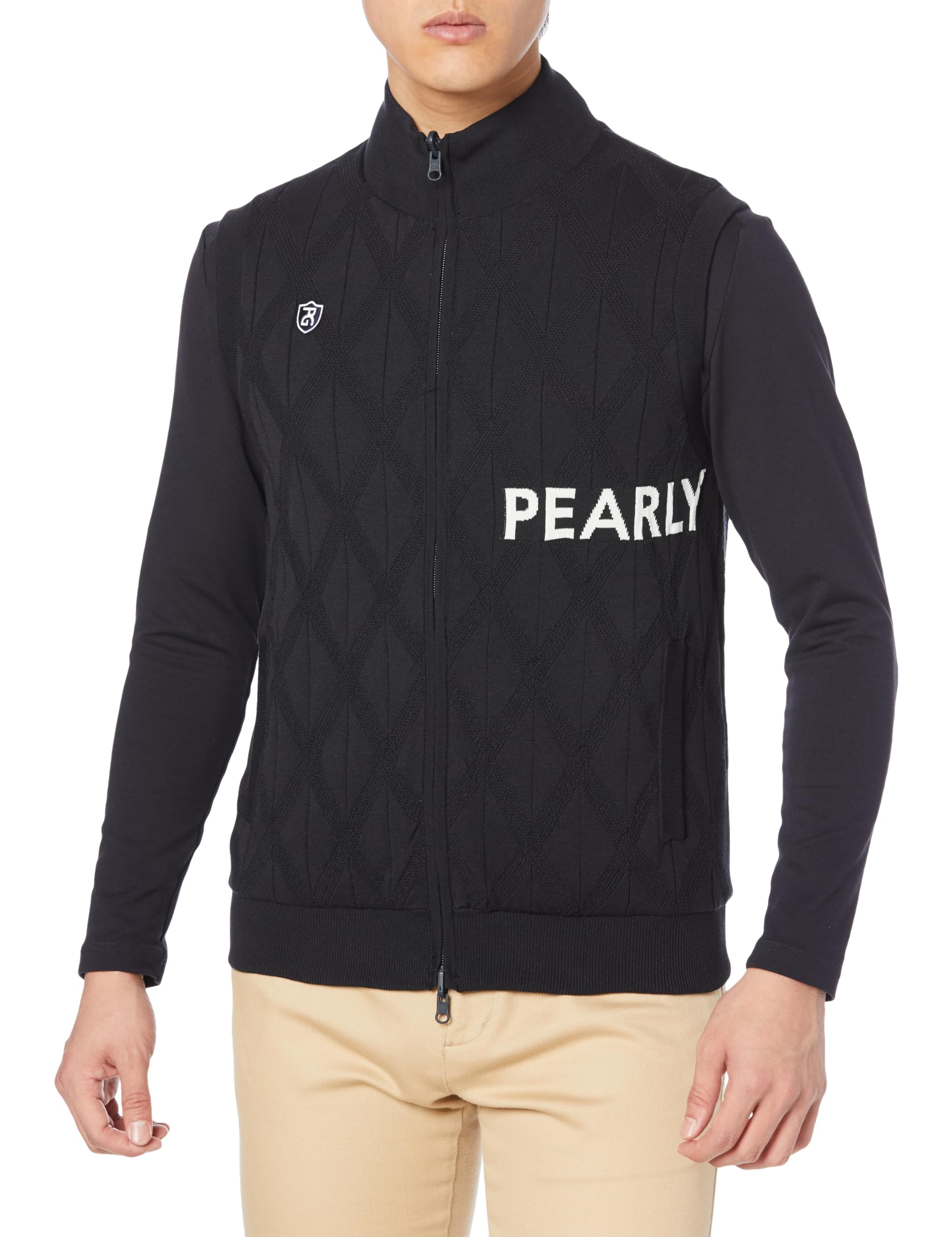 

Knit Argyle Reversible Navy 5 [PEARLY GATES] Men s Vest, JQ, / 053-3273901 120_Dark [L]
