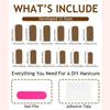 Medium-Long Red Press-On Nails - Solid Color High-End Fake Nails for New Year