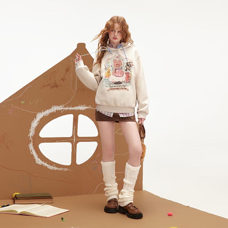 unifree Sweet Rabbit Graphic Hooded Sweatshirt