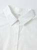 Solid Color Pleated Long-sleeve Women's Bamboo Cotton Lapel Top