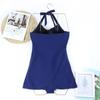 Women's Swimsuit Female Conservative Cover Belly Thin One-piece Sports Flat Corner Large Size Spa Swimsuit