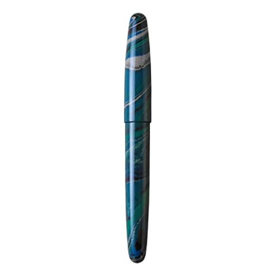 WANCHER Dream Pen Fountain True Marble Green Medium Pen, Ebonite, (M, Nib)