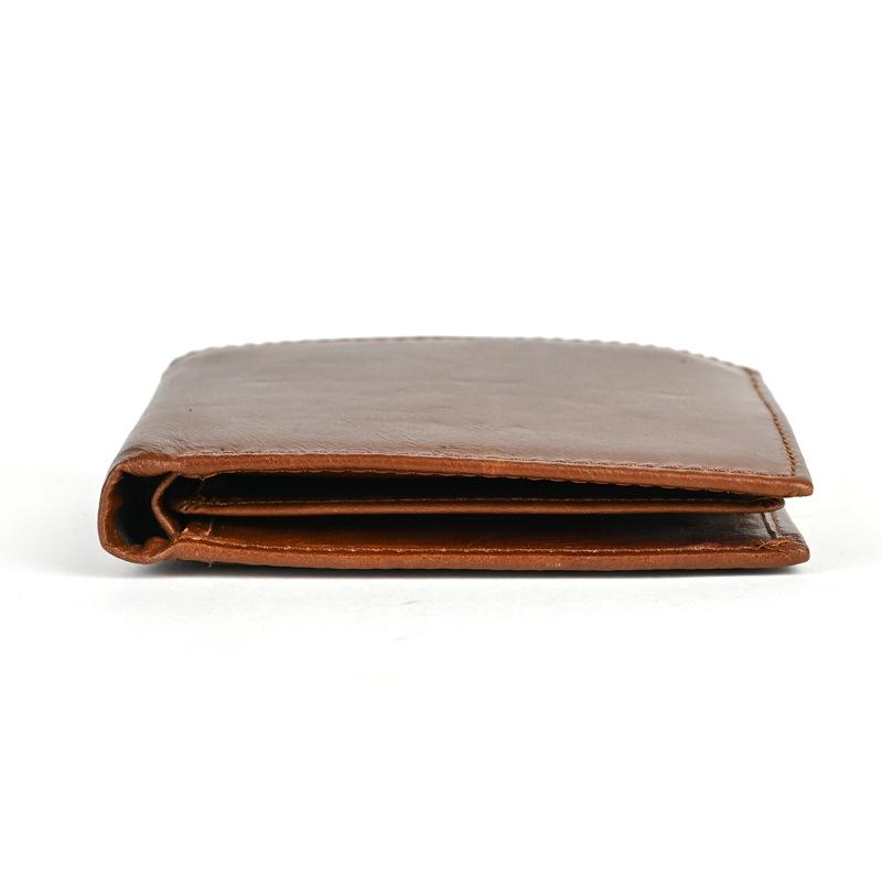 Střední italská bifold peněženka s okénkem na ID pro muže kožená peněženka