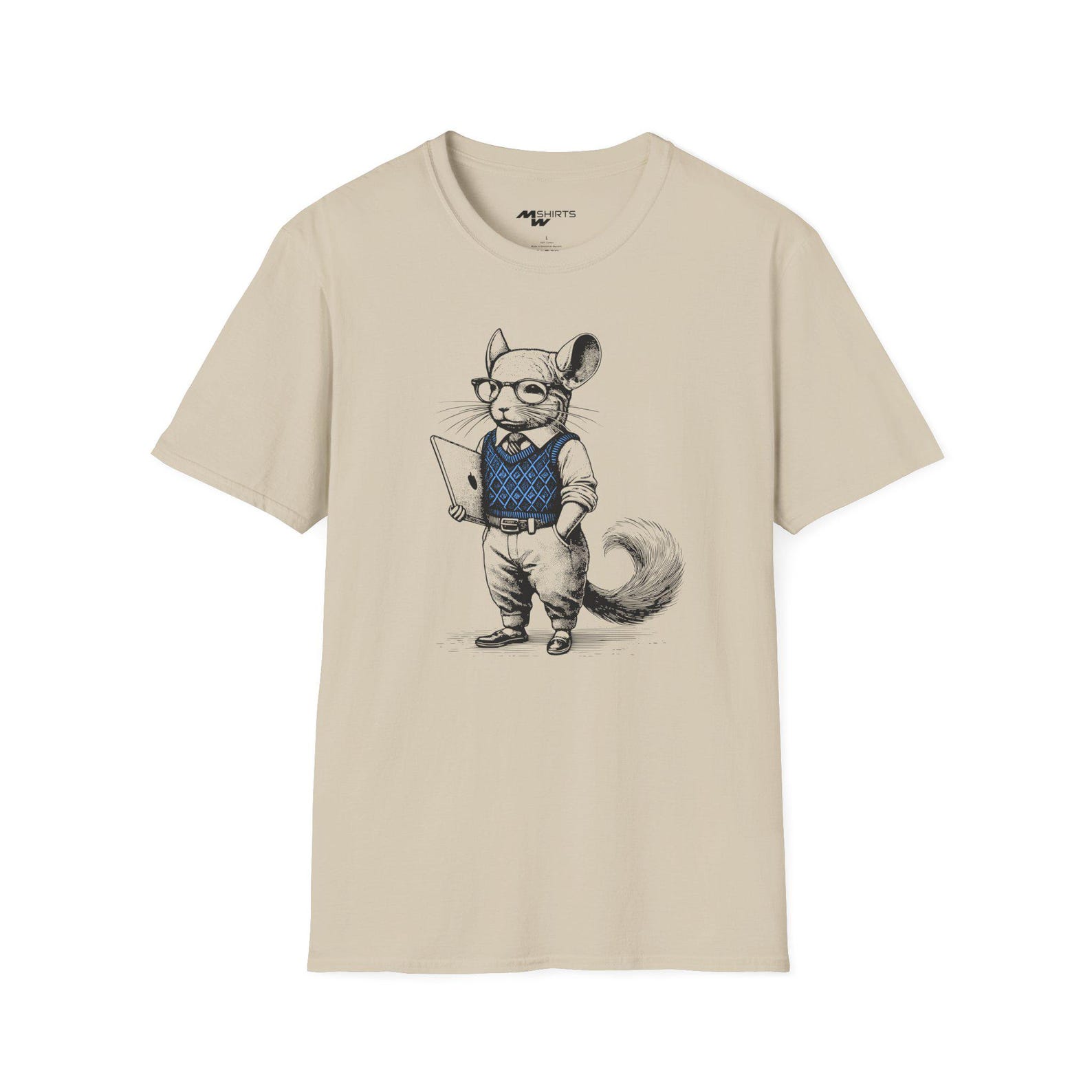 Web Dev Chinchilla T-Shirt: Computer Geek Gift, Unisex Softstyle Tee XL