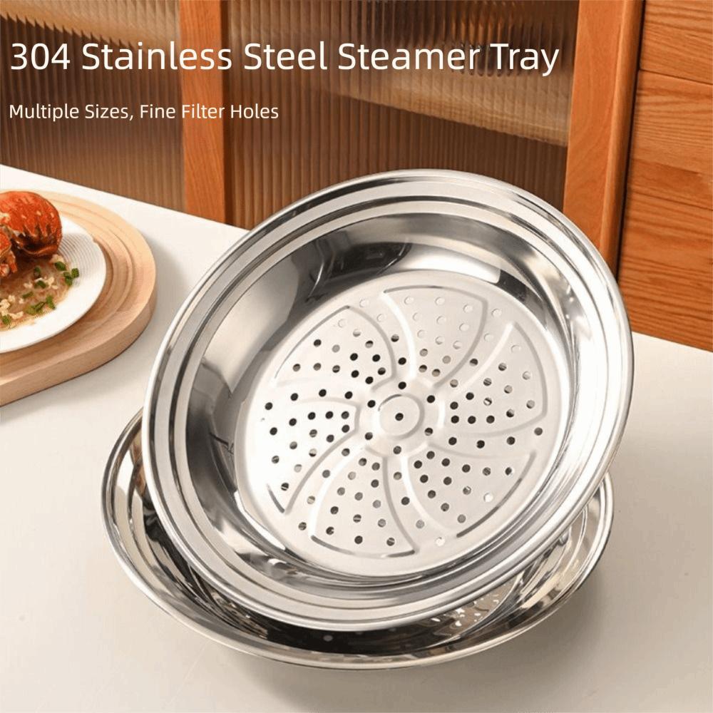 Large Hole Kitchen Steam Tray Round Pot Steam Insert Stainless Steel Steamer Basket Kitchenware