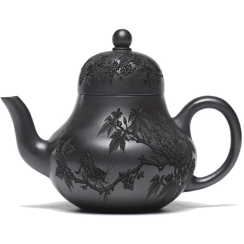 

220ml Retro Yixing Purple Clay Teapots Handmade Si Ting Pot Raw Ore Stone Yellow Mud Kettle With Strainer Chinese Zisha Tea Set