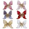 New Year Christmas Glitter Butterfly Ornament With Clip Indoor Home Fake Butterfly Craft Decorations 21x25 Cm Christmas Tree Dec