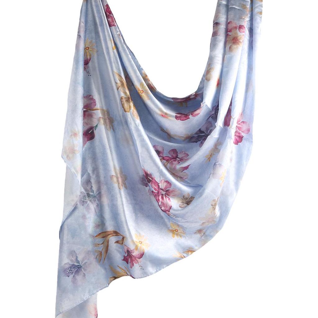 Silk Printed Marble Ethnic Headscarf and Shawl