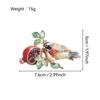 Schöne Vogel- und Granatapfel-Broschen für Damen Unisex Schöne Tier-Früchte-Blumen Party Lässige Broschen-Pins Geschenke