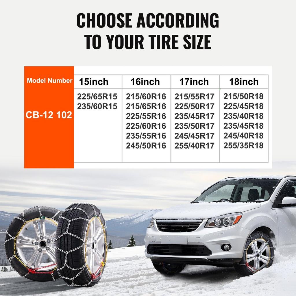 Snow Chains Manganese Alloy Steel 2PCS Traction Snow Tires Chains Silver
