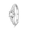Anelli Semplici in Argento 925 Stella Diamante Lucida Cuore Pietra Blu Gemma Coppia Fedina Liscia Gioiello Regalo per Matrimonio Fidanzamento