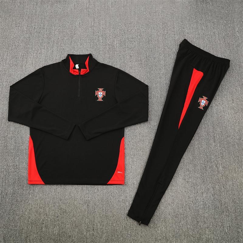 Adult National Team Soccer Training Jerseys Long Sleeve Half Zip Cotton Blend Sports Wear