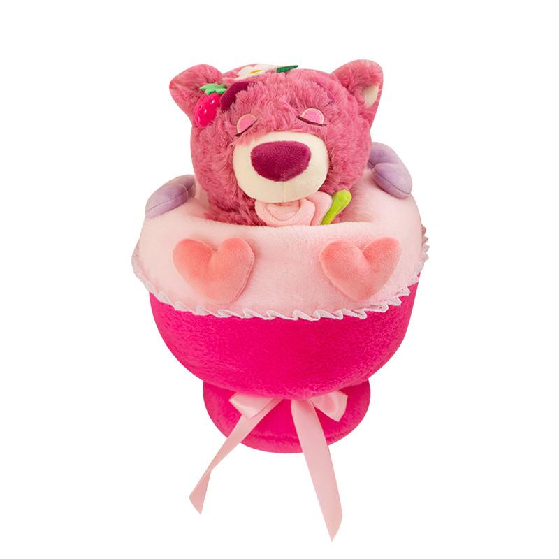 New Strawberry Bear Bouquet Plush Toy for Girlfriend's Valentine's Day Birthday Gift Doll Children's Rag Doll