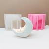 Moon Silicone Candle Holder Molds for Epoxy Resin Tealight Holder Silicone Tealight Stand Molds for Home Decoration