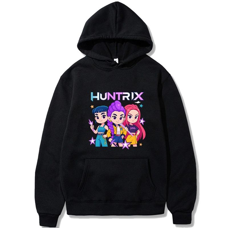 Women's Youthful Fashionable Winter Hooded Sweatshirt Loose Anime Witch Hunt Group Peripheral Printed Casual Sports Comfortable Sweatshirt