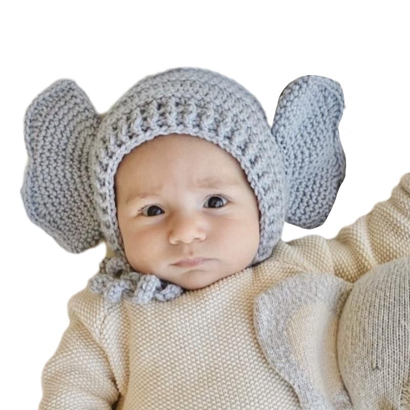Kleinkind Baby Strickmütze Handgemacht Gehäkelt Cartoon Tier Thema Mützen Mütze Niedliche Ohren Babymütze Neugeborenen Fotografie Requisiten