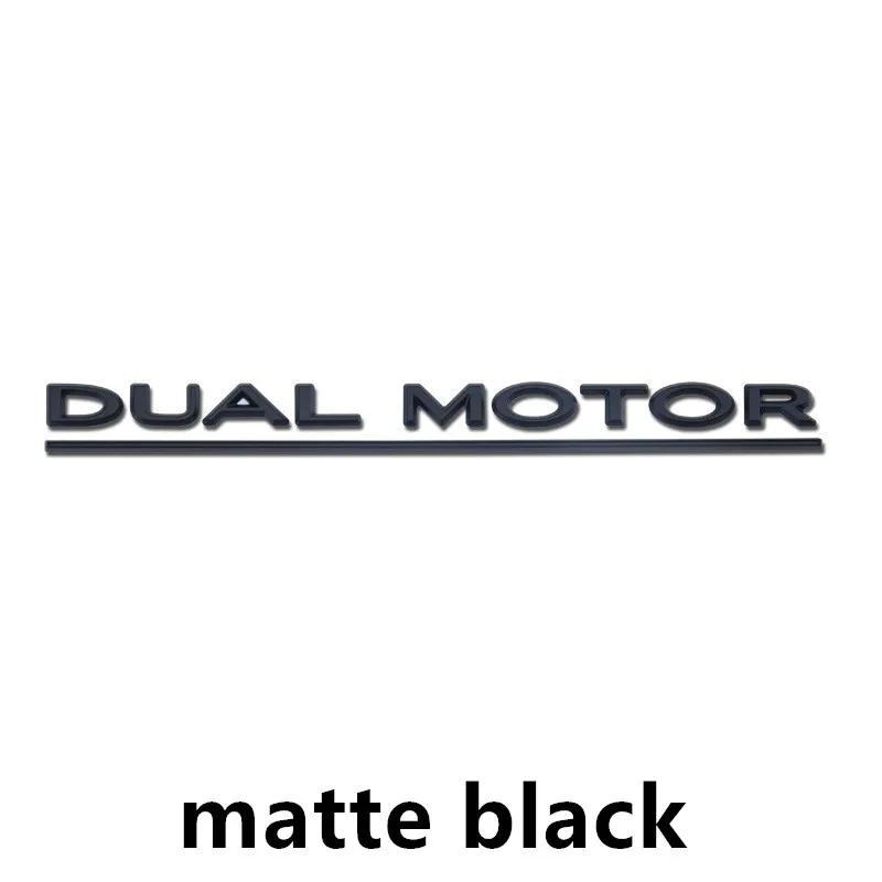 Dual motor underline letter badge For Tesla Model Y 3 X S Car Styling High Performance Trunk badge sticker Chrome black red
