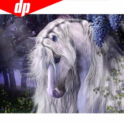 Pintura de Diamantes 5D DIY "Caballo Tímido" Bordado de Diamantes Punto de Cruz Pedrería Redonda