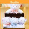 Plush Rabbit Bear Doll With Lace And Checkered Bow Decor For Girls Kids Birthday Gift And Sleep Support