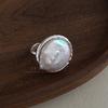 Natural Texture Fritillary Round Index Finger Ring Shell Light Luxury Ring Niche Design High Fashion Personality Versatile