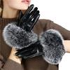 Fox Fur Sheepskin Gloves For Women With Thick Velvet And Warm Insulation Large Fur Mouth Windproof And Touch Screen Gloves For Driving