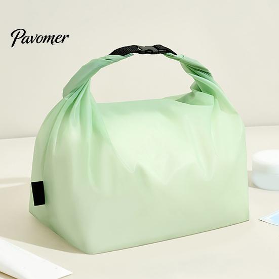 Foldable Waterproof Toiletry Pouch 2PCS Handbag, Large Opening Buckle Design, Lightweight Cosmetic Cosmetics Organizer Storage Bag, Portable